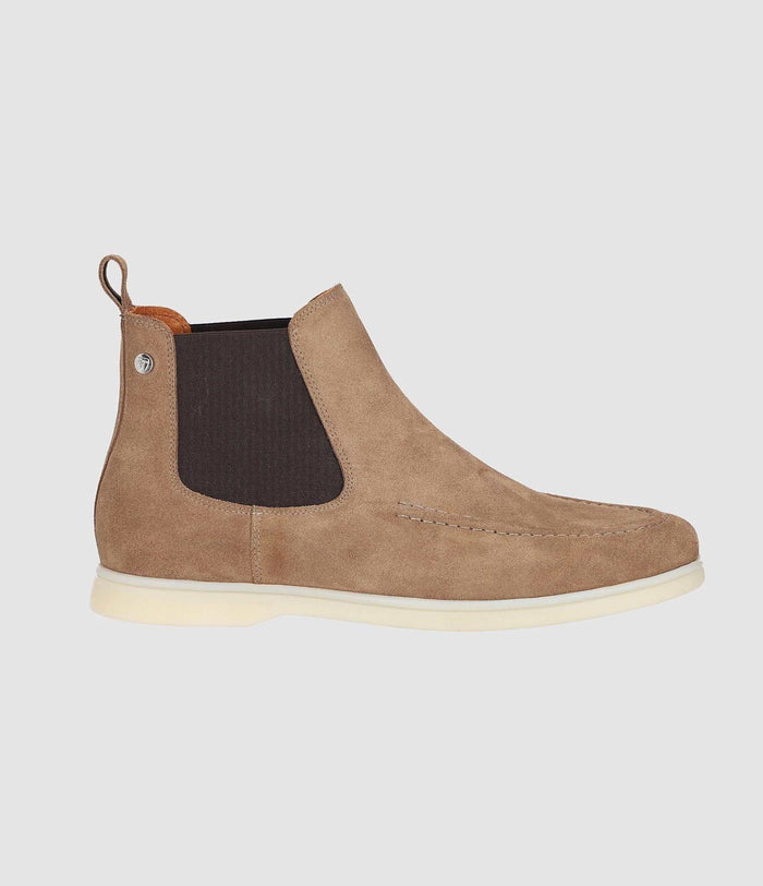 Izac Bottines élastiques En Suede Taupe OMAHA