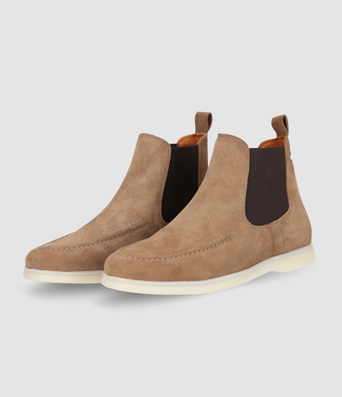 Izac Bottines élastiques En Suede Taupe OMAHA