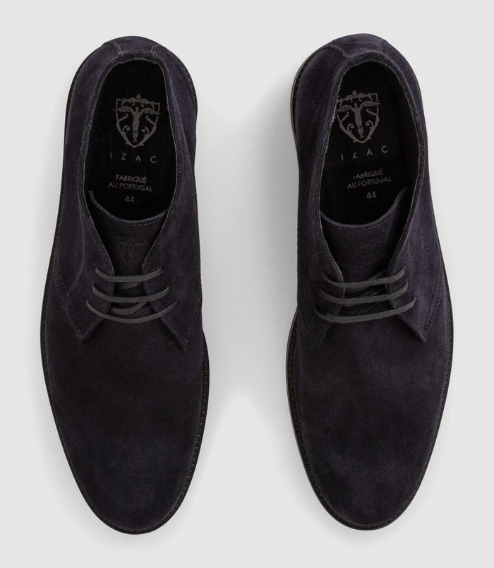 Izac Bottines En Cuir Suède Marine "Celil"