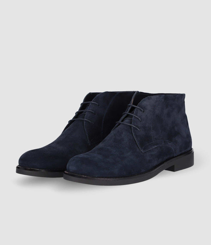 Izac Bottines Suède à Lacets Marine ODESSA