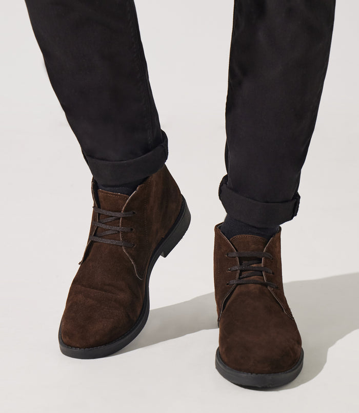 izac Bottines suede à lacets marron ODESSA