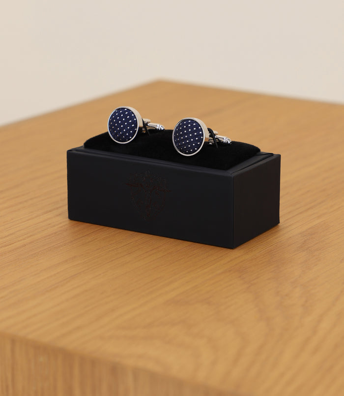 Izac Boutons De Manchette à Pois Marine