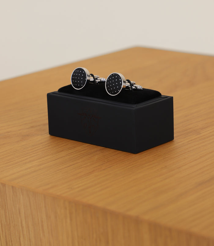 Izac Boutons De Manchette à Pois Noir