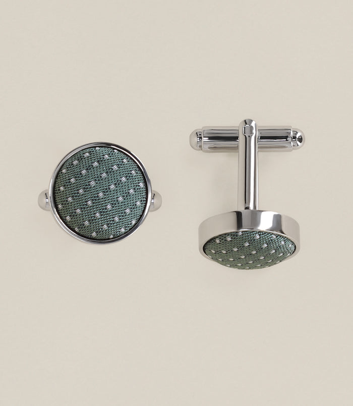 izac Boutons de manchette avec pois vert