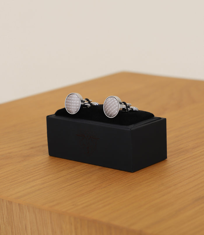 Izac Boutons De Manchette En Soie Beige