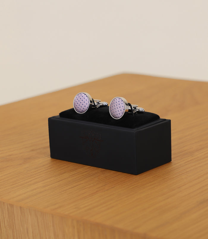 Izac Boutons De Manchette En Soie Et Métal Rose