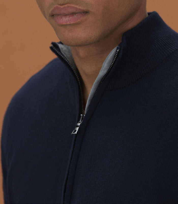 Izac Cardigan Zippé Marine "Lael"