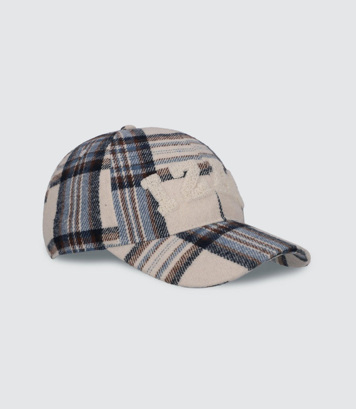 Izac Casquette En Tissu à Carreaux écrue