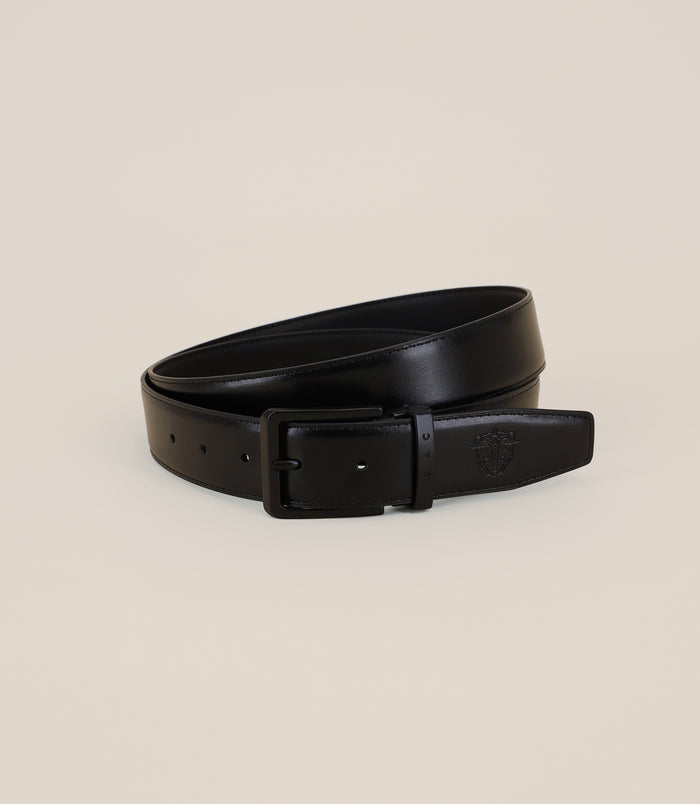 izac Ceinture 100% cuir ajustable noire