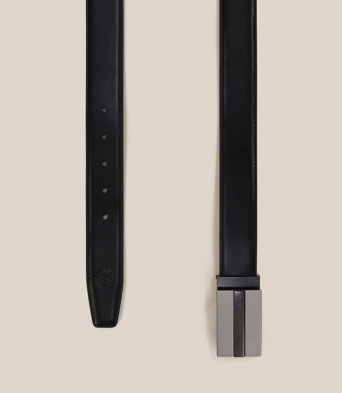 Izac Ceinture 100% Cuir Réversible Marine