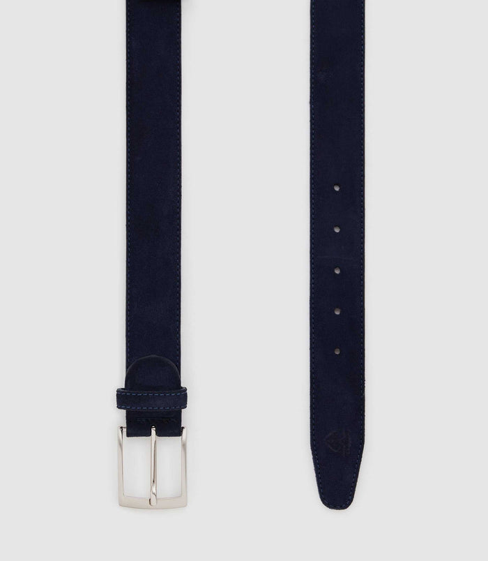 izac Ceinture 35mm ajustable en cuir marine NANDO