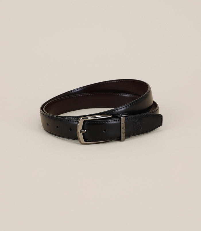 izac Ceinture ajustable en cuir noire