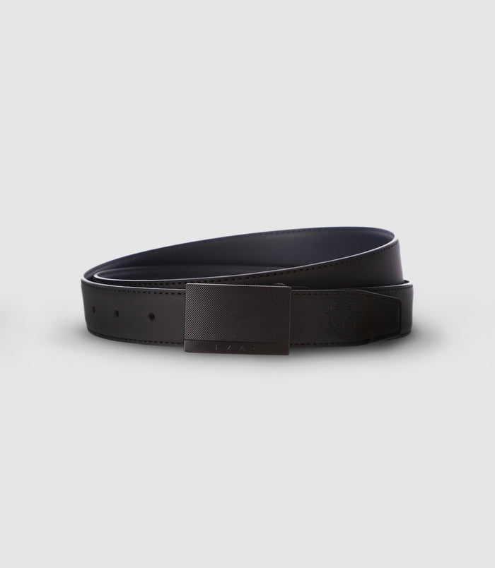 izac Ceinture avec plaque en métal noire