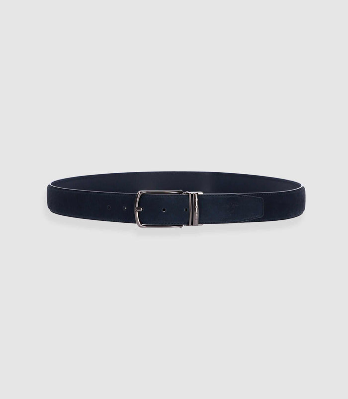 izac Ceinture en cuir 35mm ajustable marine CHANCE