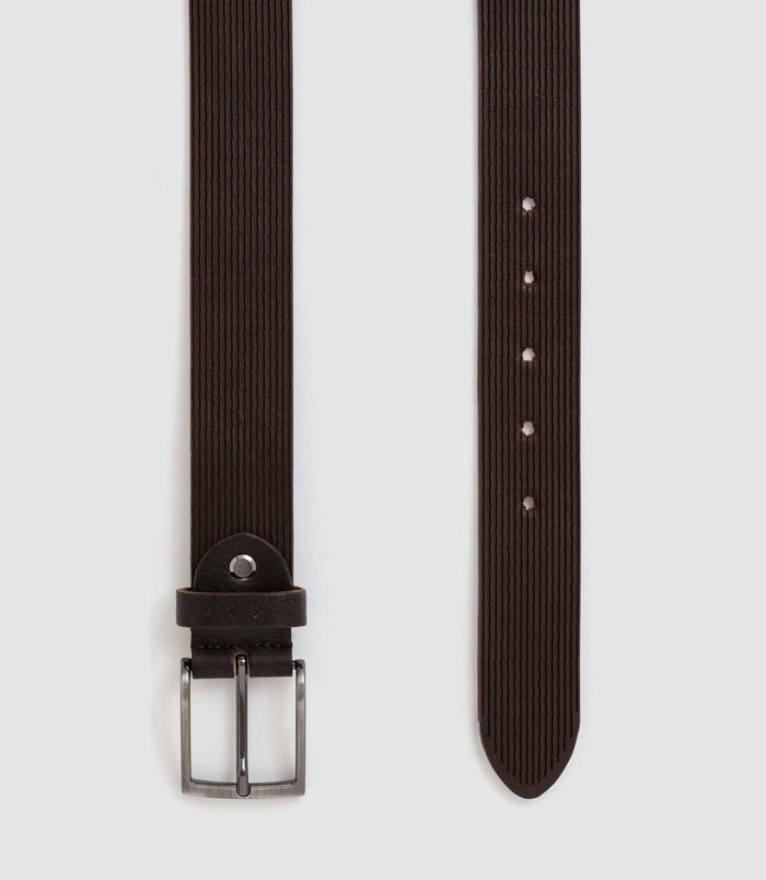 Izac Ceinture En Cuir Marron "Xav"