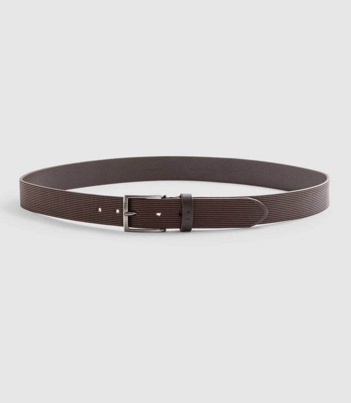 izac Ceinture en cuir marron "Xav"
