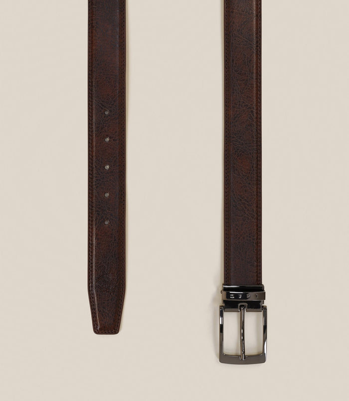 Izac Ceinture En Cuir Réversible Marron