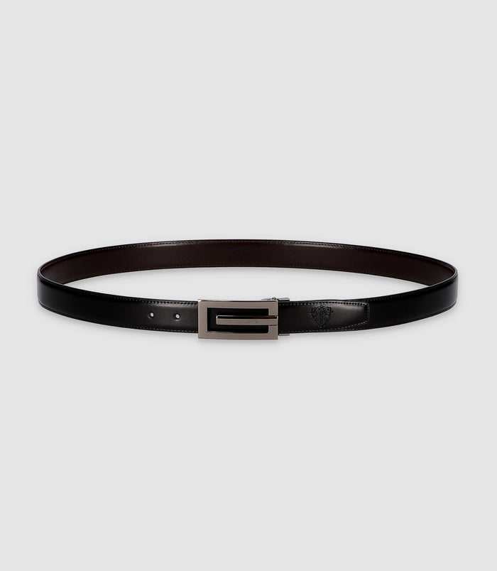 izac Ceinture réversible 30mm noire et marron CLIP