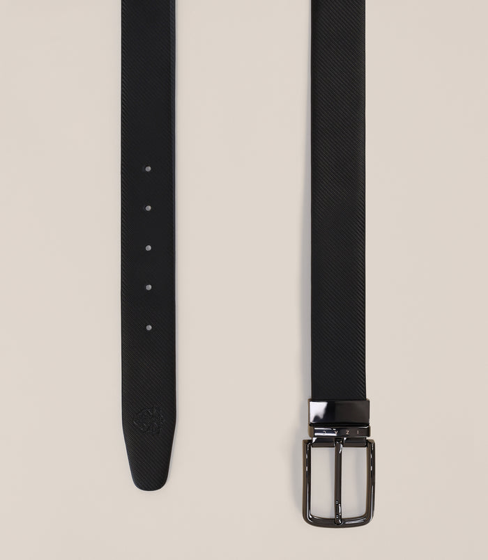 Izac Ceinture Réversible En Cuir Noire