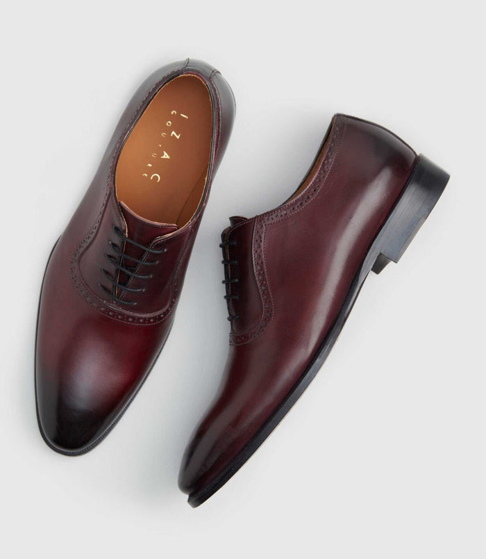 Izac Chaussure Couture En Cuir Bordeaux "Paloma"