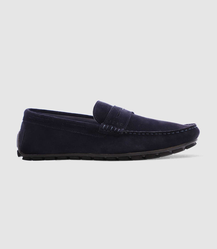Izac Chaussures Bateau En Daim Marine