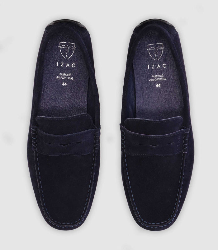 izac Chaussures bateau en daim marine