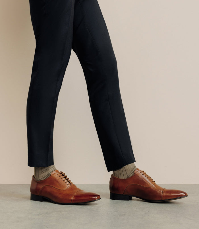 izac Chaussures en cuir marron