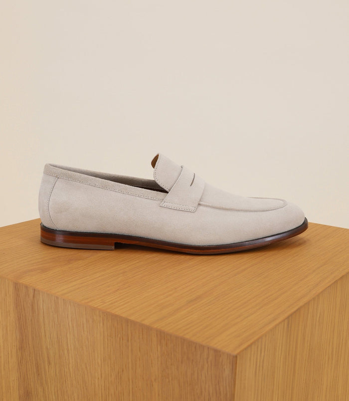 Izac Chaussures Mocassin En Cuir Suédé écru