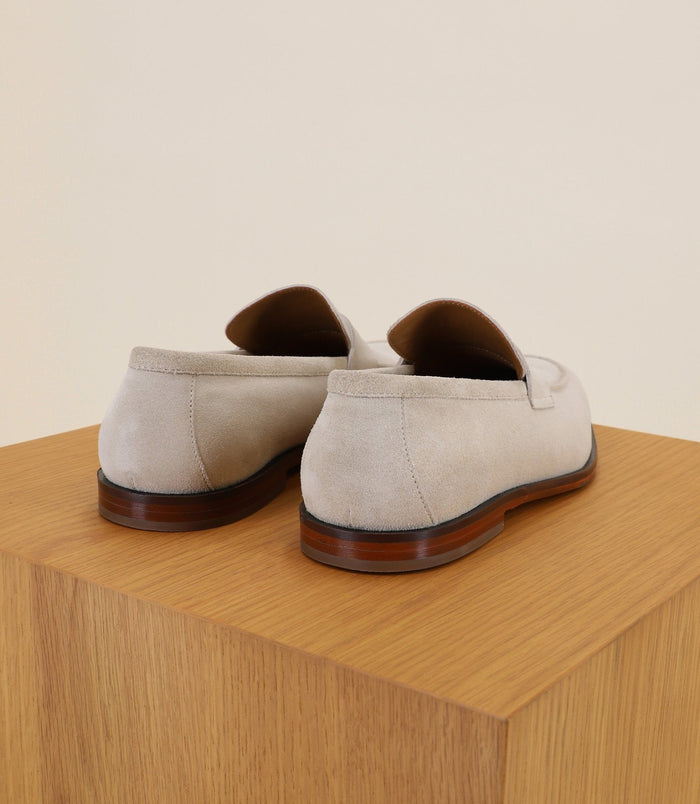 Izac Chaussures Mocassin En Cuir Suédé écru