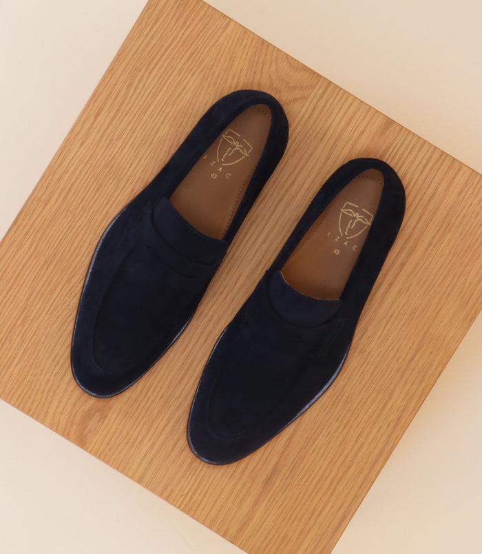 Izac Chaussures Mocassin En Cuir Suédé Marine