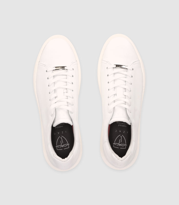 Izac Chaussures Sneakers En Cuir Blanches