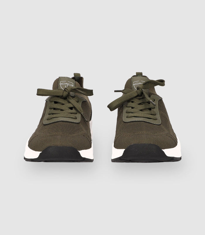 Izac Chaussures Sneakers En Maille Kaki