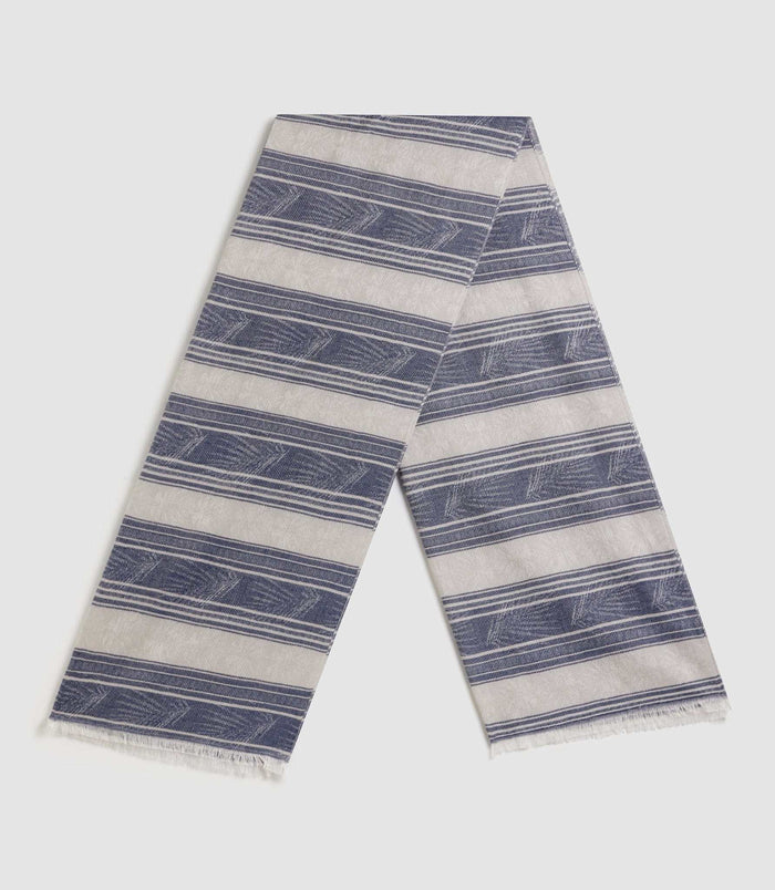 Izac Chèche Blanc Et Marine "Xico"