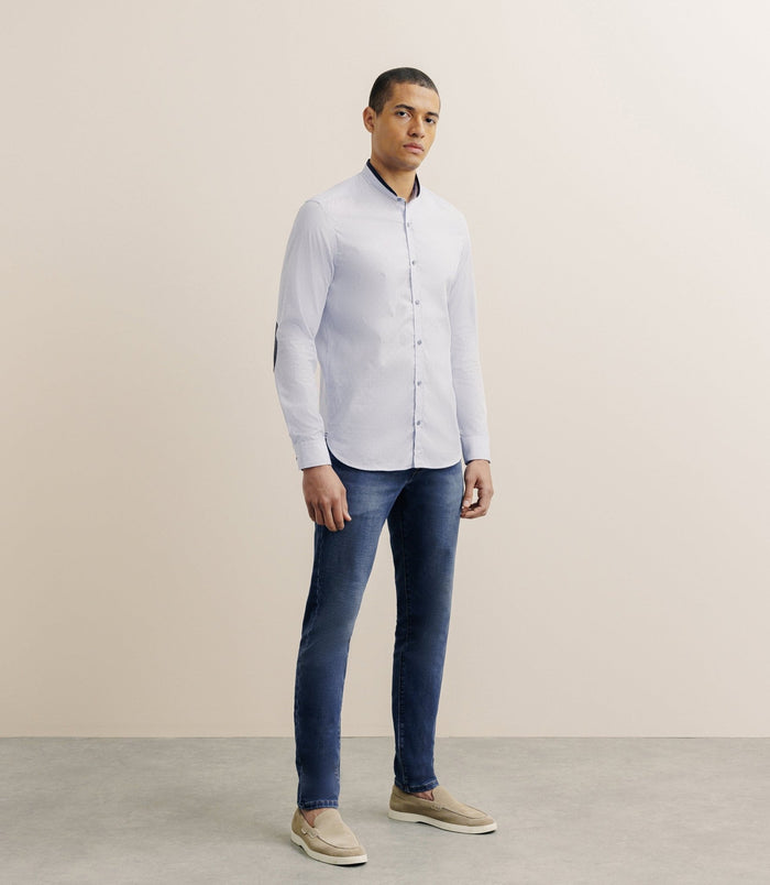 Izac Chemise 100% Coton Bleue