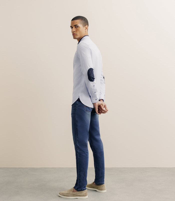 Izac Chemise 100% Coton Bleue