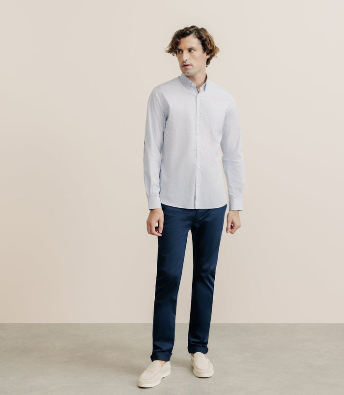 Izac Chemise 100% Coton Imprimée Ciel