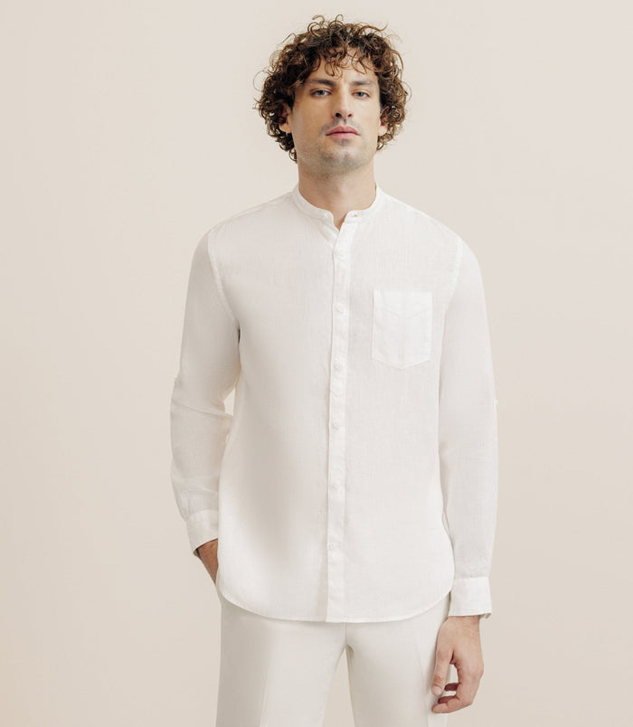 izac Chemise 100% Lin Blanche