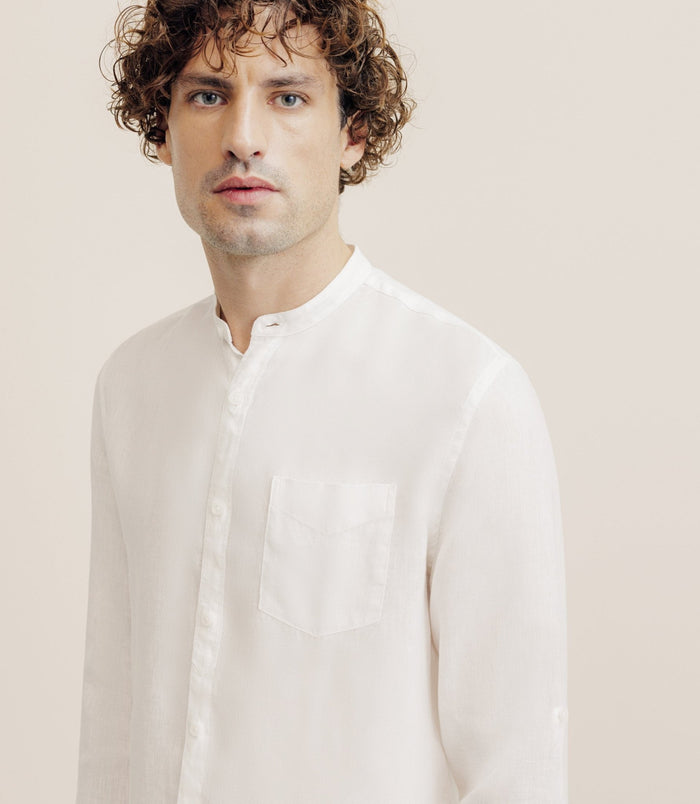 izac Chemise 100% Lin Blanche