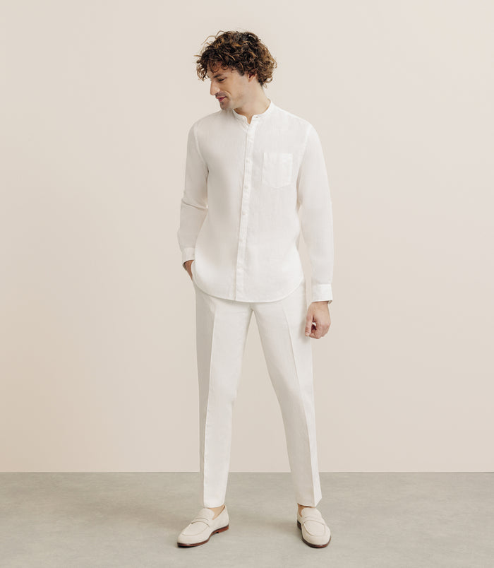 izac Chemise 100% Lin Blanche