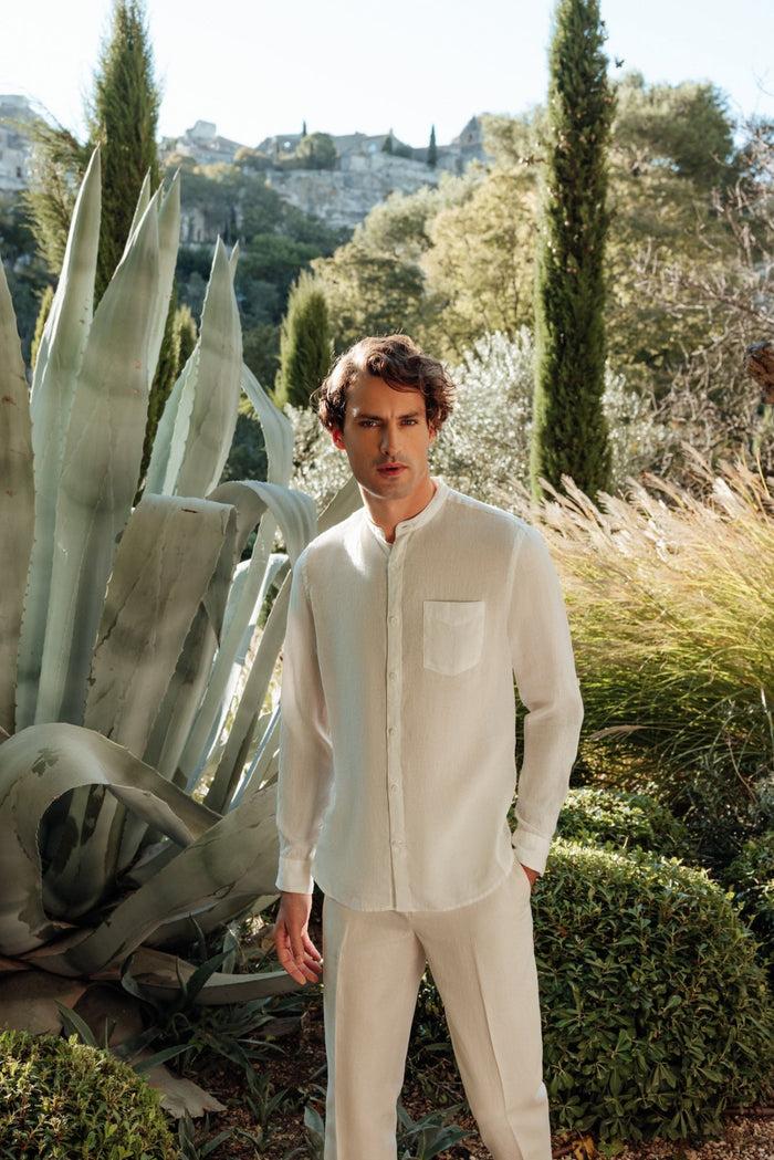 izac Chemise 100% lin blanche