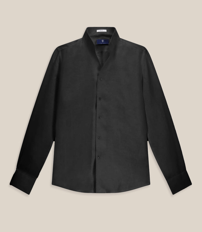 izac Chemise 100% lin noire