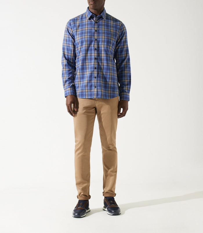 izac Chemise à carreaux bleu JORIS