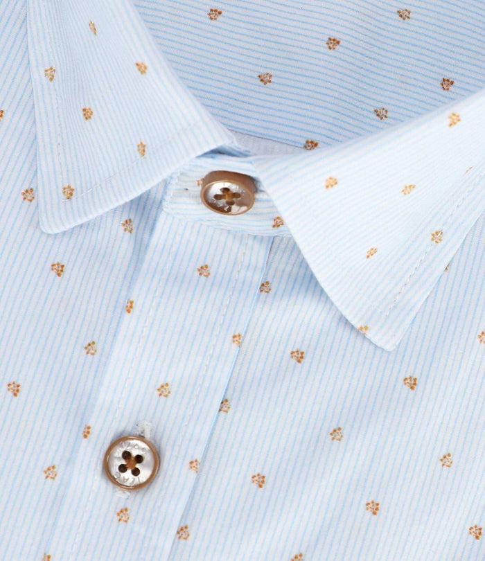 Izac Chemise à Coudières Blanc Et Camel JORGEBT