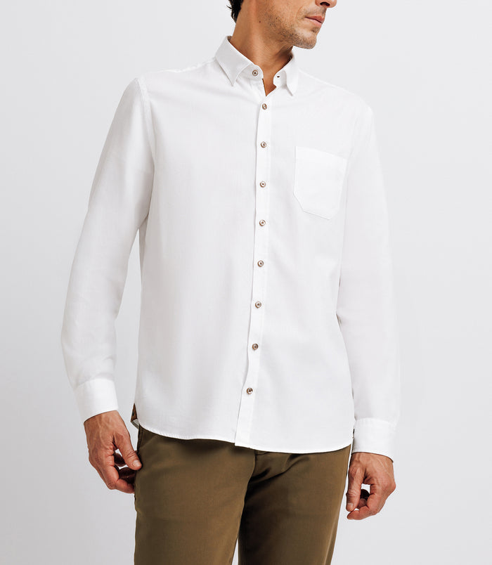 Izac Chemise à Coudières Blanche