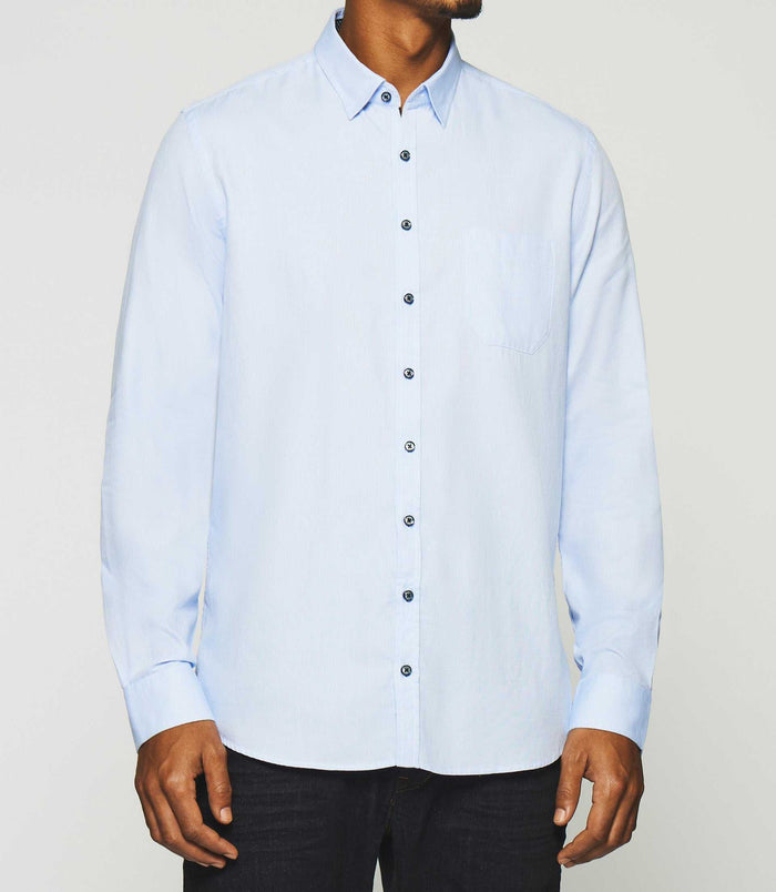 izac Chemise à coudières bleu ciel KEN