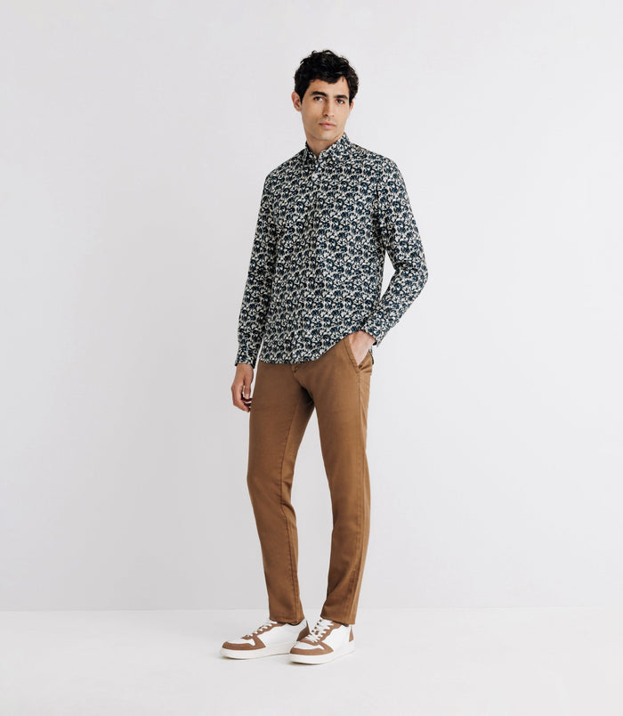 izac Chemise à fleurs marine