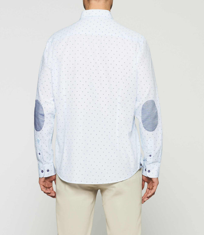 Izac Chemise à Imprimé Blanche Et Marine KELLY