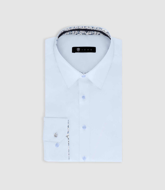 Izac Chemise à Imprimé Fantaisie Bleu Ciel PAO