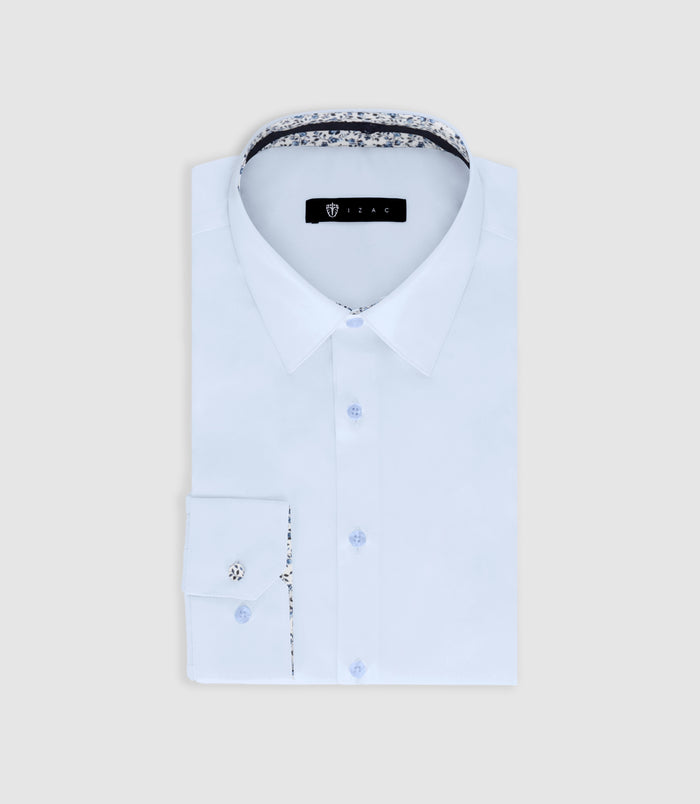 izac Chemise à imprimé fantaisie bleu ciel PAO