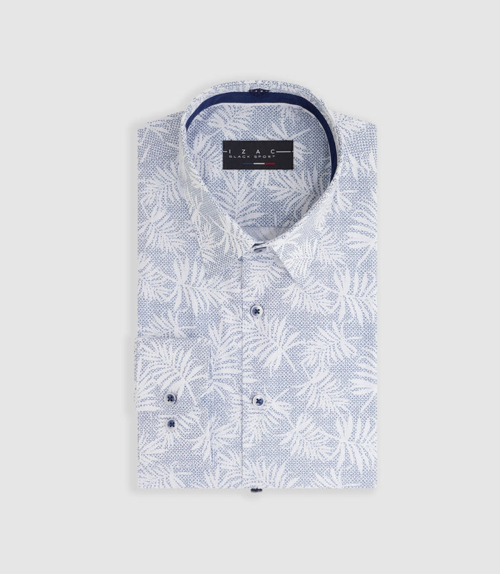 izac Chemise à imprimé feuillage bleue "Marwin"